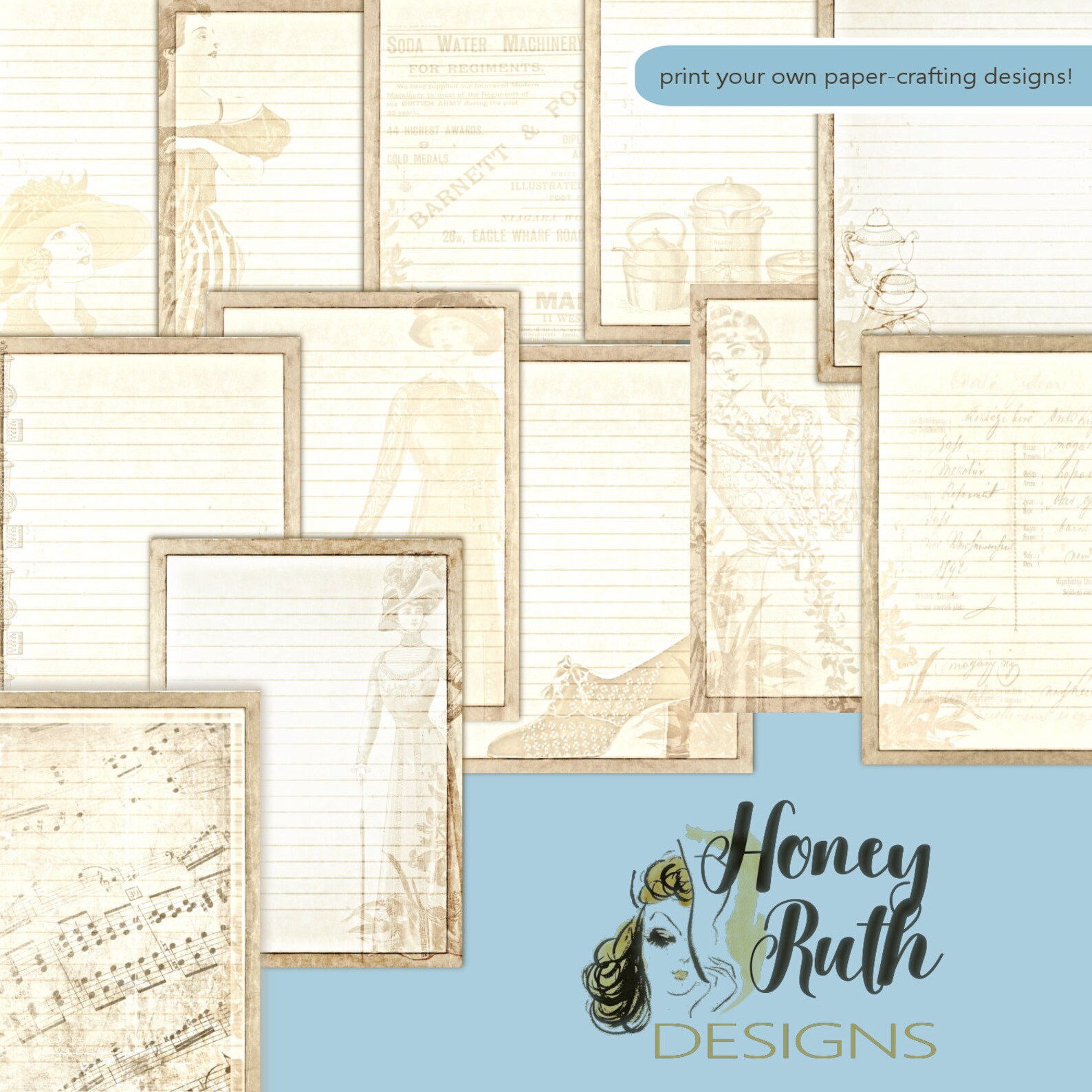 Printable Journal Pages 5x7 Lined Vintage Paper Digital Design Etsy printable-journal-pages-5x7-lined-vintage-paper-digital-design-etsy