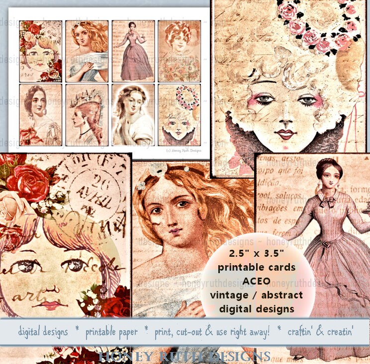 Vintage Printables Antique Images Women Girls Scrapbooking - Etsy
