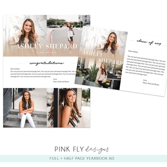 Download Ashley Half And Full Page Yearbook Ad Psd File Photoshop Etsy PSD Mockup Templates