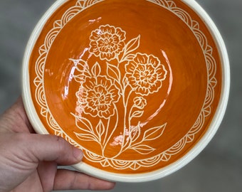 Orange Marigold Cereal Bowl