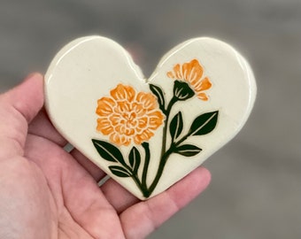 Marigold Heart Ornament
