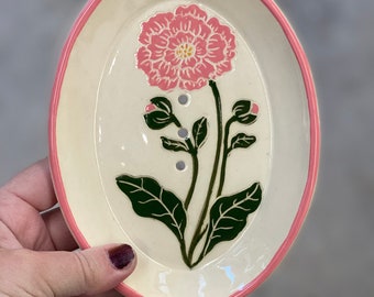 Pink Poppy Soap Dish