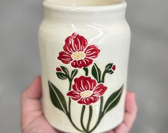 Red Poppy Vase