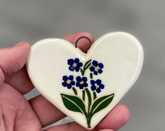 Small Forget Me Not Heart Ornament