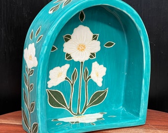 Turquoise White Poppy Altar
