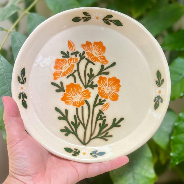 Assiette murale California Poppy 7,5"