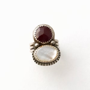 Mother of Pearl and Sapphire Ring