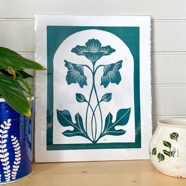 Art Nouveau Poppies Art Print