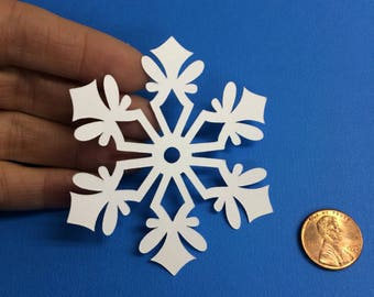 Snowflake Diecuts Set Of 10 Snowflake Cut Outs Christmas Etsy