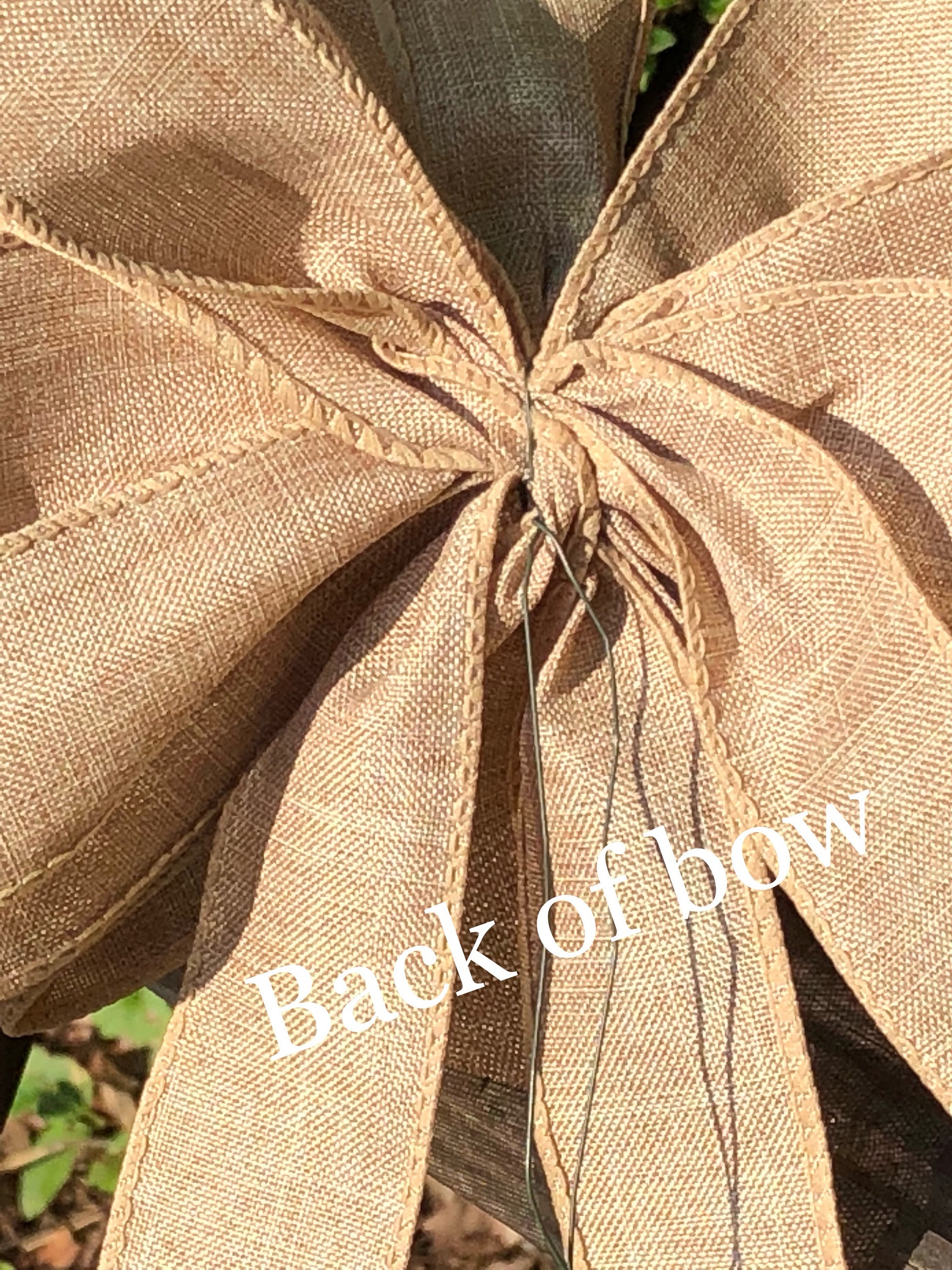 Rustic Fall Bow Fall Wreath Bow. Faux Burlap Ribbon Rustic Fall Ribbon Rustic Fall Bows ...