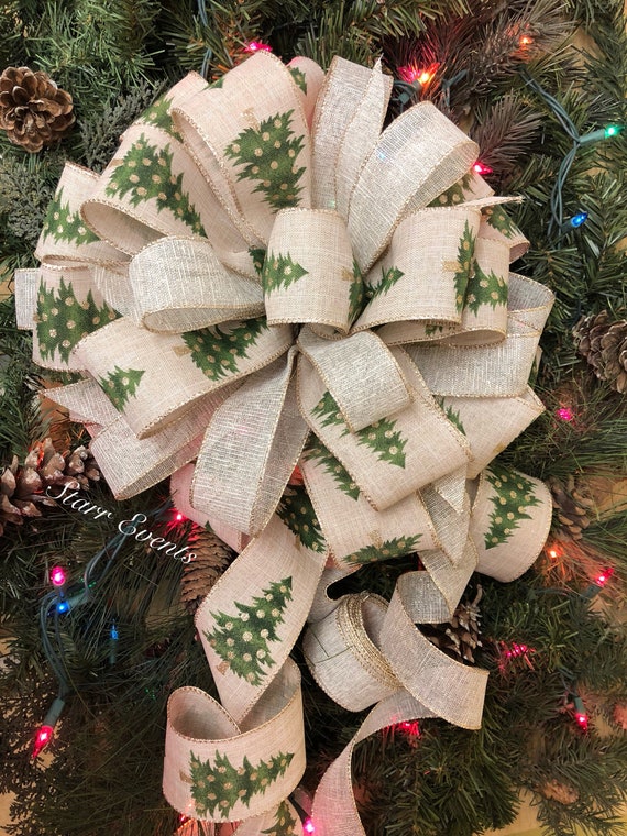 Rustic Christmas Tree Topper Large Rustic Christmas Tree Bows Etsy