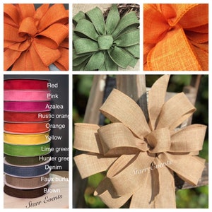 Wreath bow. Bows for wreaths. Everyday Faux burlap bows. Wedding bows. Spring bows Fall bows. Rustic Farmhouse decor. Farmhouse door hangers