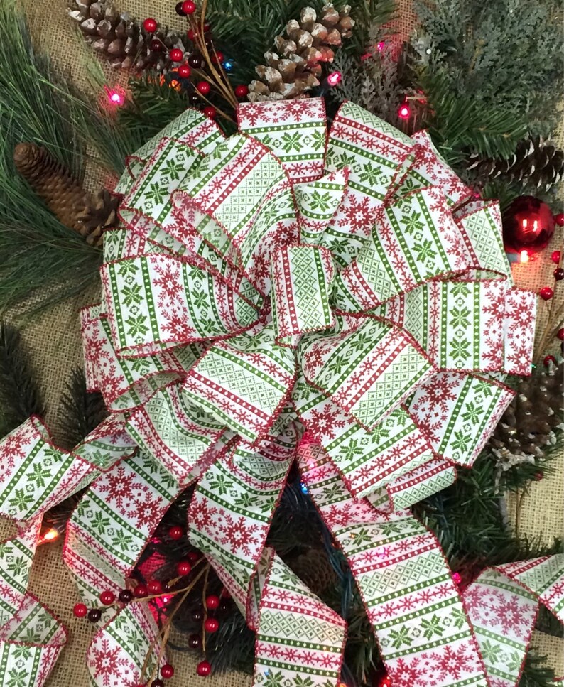 Christmas tree topper Christmas tree bows. Sweater Christmas ribbon. Christmas decor. Christmas decorations. Christmas door decor. bild 1