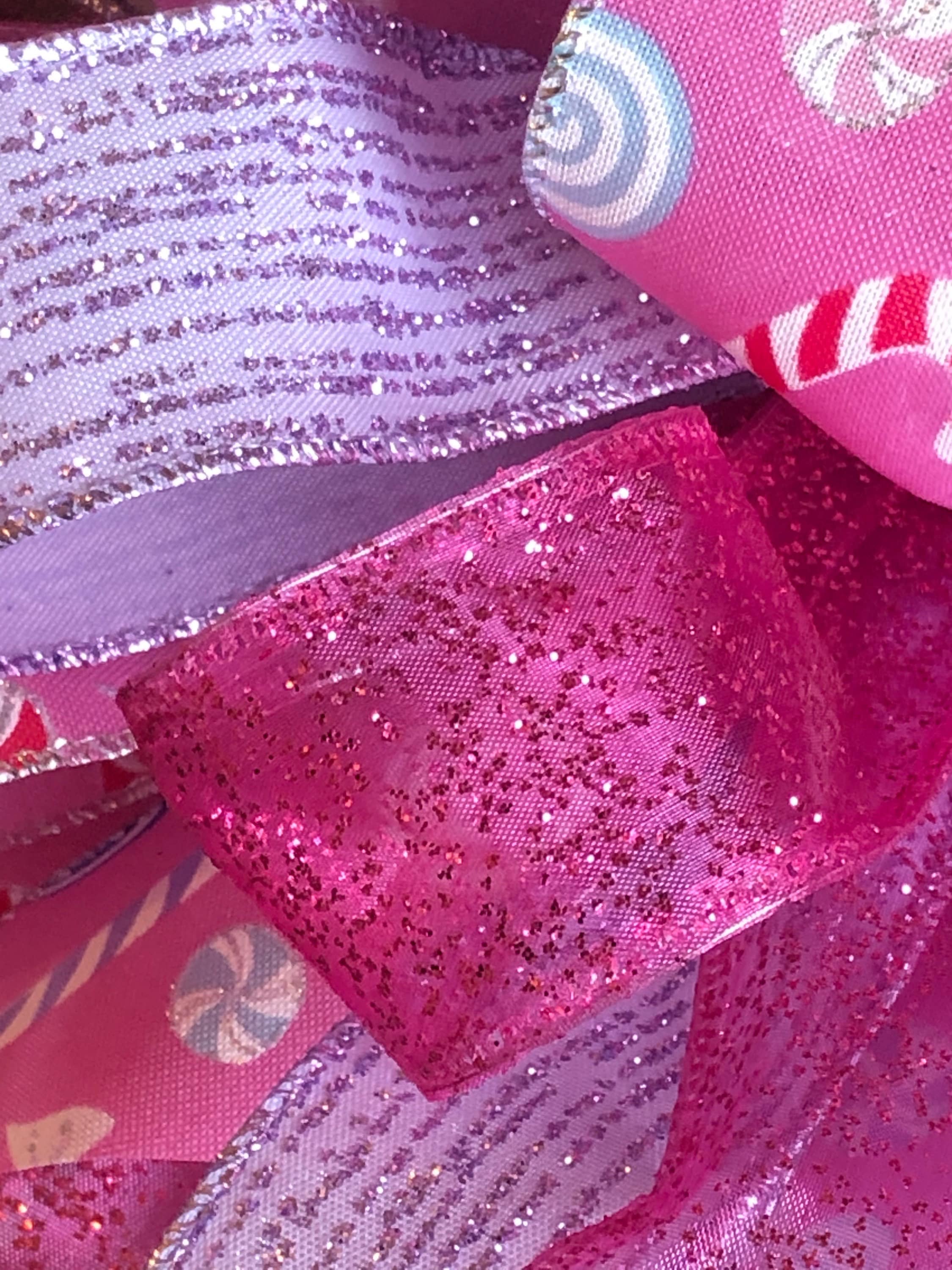 Pink Candy Christmas Tree Topper Pink Christmas Tree Bow. Pink ...