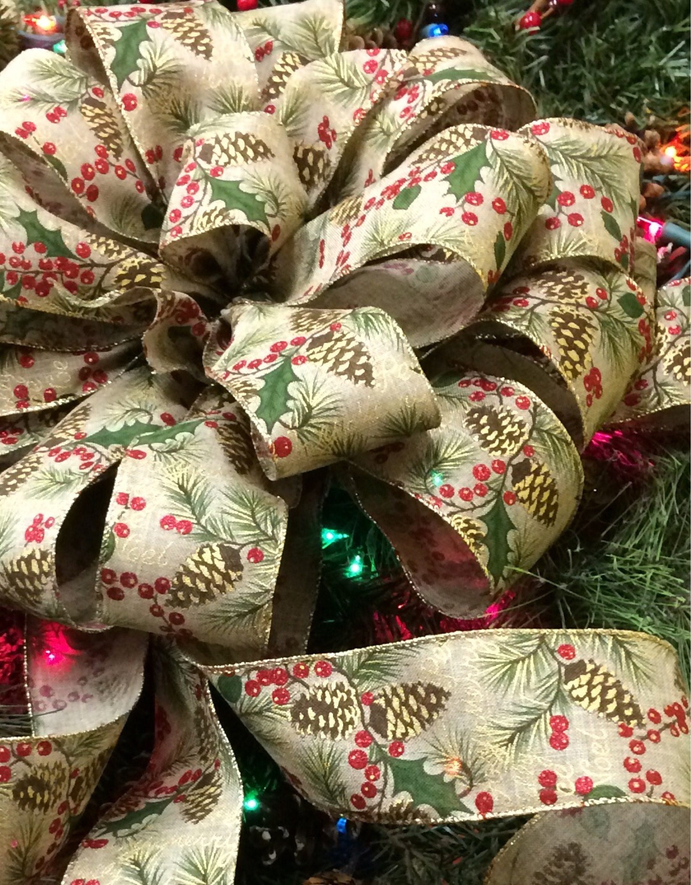 Rustic Christmas Tree Topper. Large Christmas Bows. Rustic Etsy