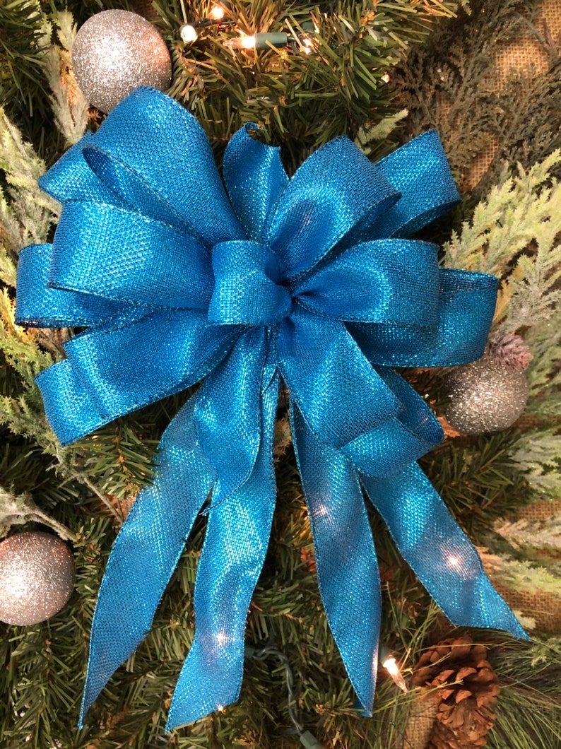 Blue Christmas bows blue Christmas decor Blue Christmas wreath bows Blue wreath supplies Blue Christmas decorations