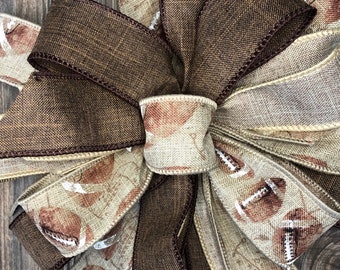 Football Wreath bow. Bows for wreaths. Football bows. Rustic Fall bows. Fall decor Rustic Fall decorations. football door hanger