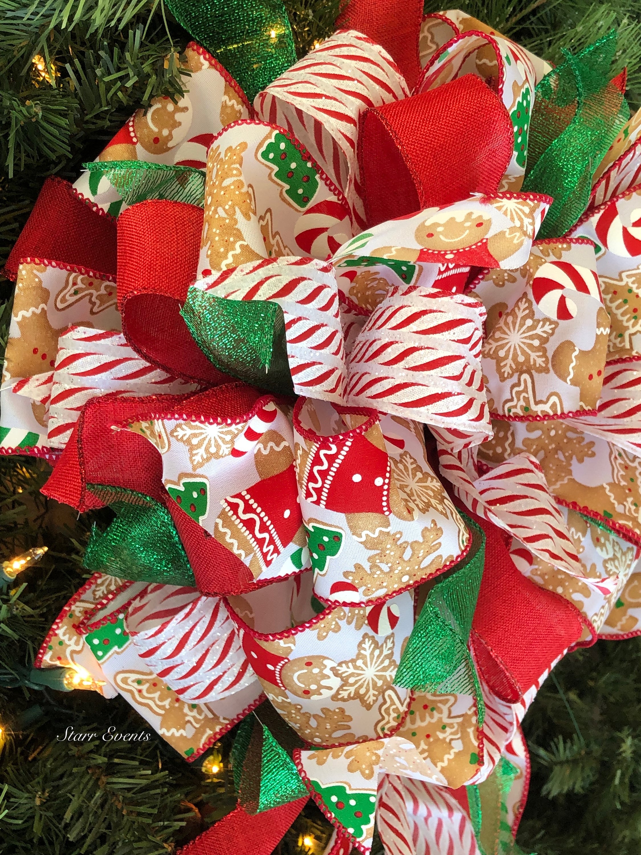 Gingerbread Man Christmas Tree Topper Gingerbread Christmas Tree Bow ...