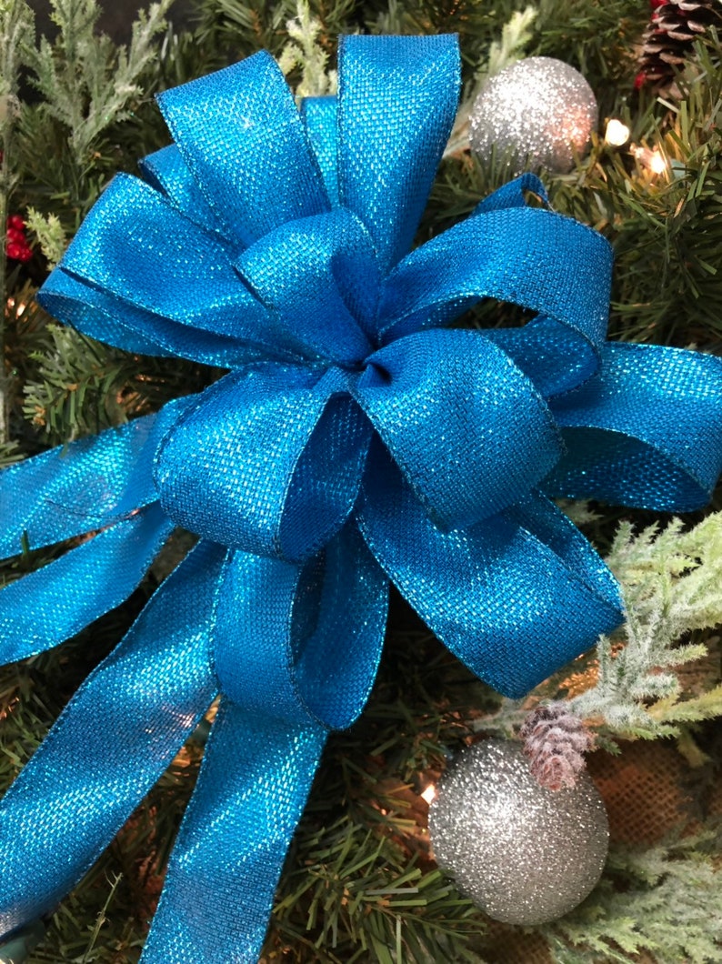 Blue Christmas bows blue Christmas decor Blue Christmas wreath bows Blue wreath supplies Blue Christmas decorations