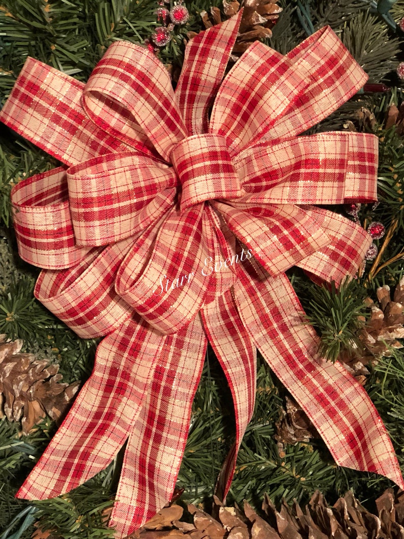 Rustic Christmas Decorations. Plaid Bows Rustic Christmas Etsy