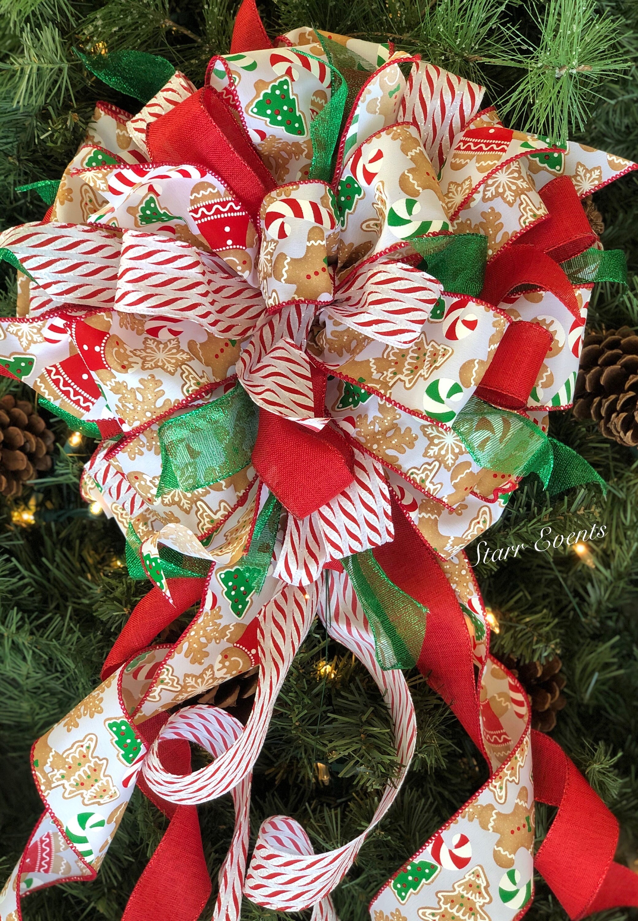 Gingerbread Man Christmas Tree Topper Gingerbread Christmas Tree Bow ...