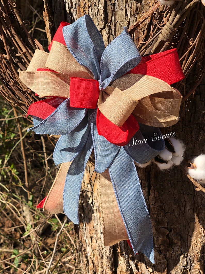 Wreath Bows Rustic Bows Choose Your Own Colors See Color Chart Etsy