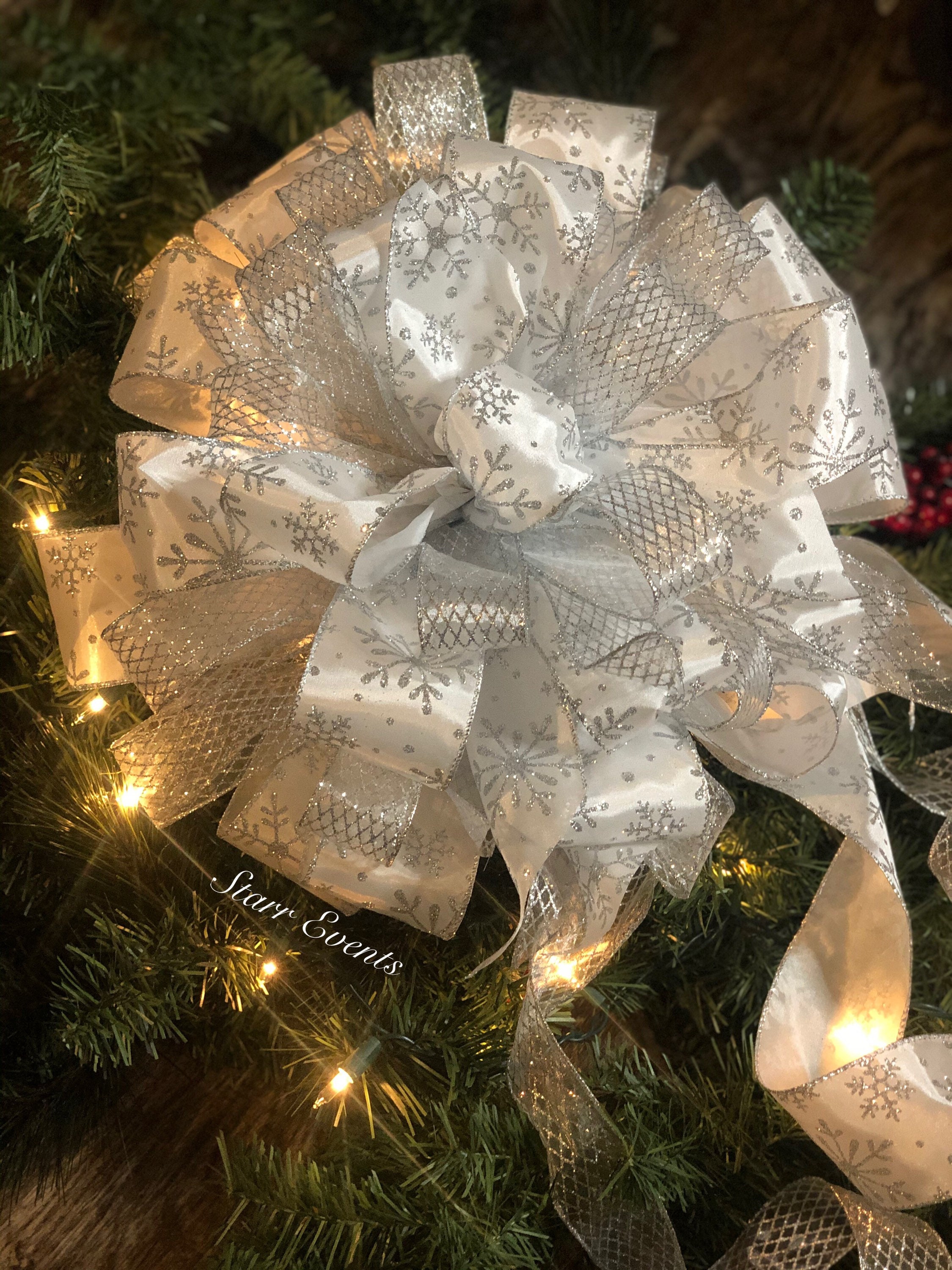 トップ Bjxy Extra Large Bows Christmas Tree Sparkle Bowknot Charms