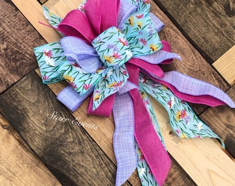 Spring decor. Lavender Wreath bow. Spring decorations spring Bows for wreaths. lantern Bows for Spring. Pink and lavender bows for spring