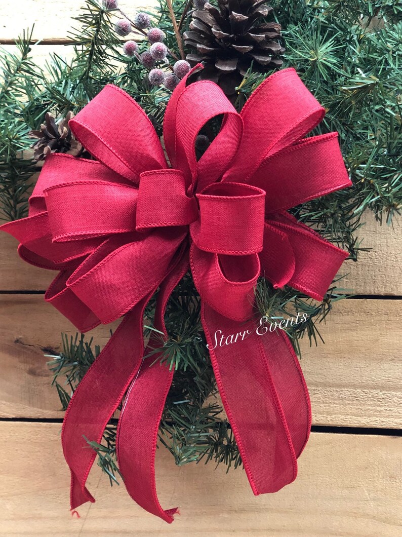 Red Christmas Bows. Christmas Wreath Bows. Rustic Christmas Etsy