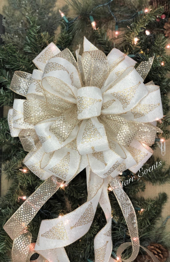 Christmas Tree Topper Christmas Tree Bows Christmas Etsy