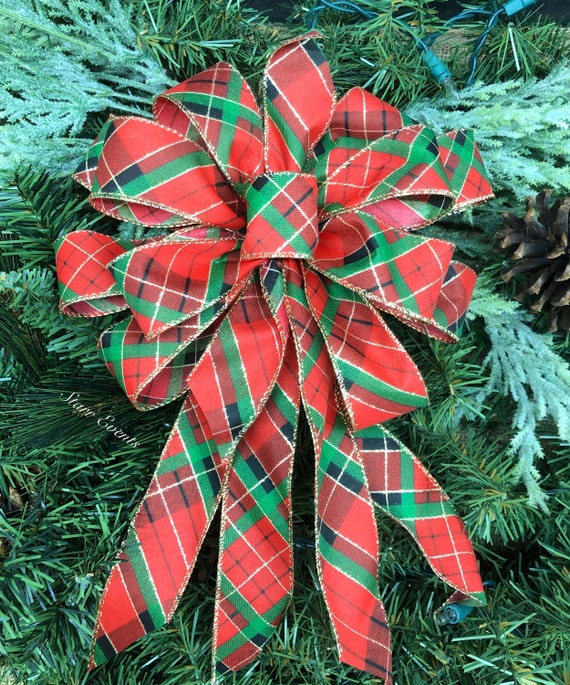 Rustic Christmas decorations Tartan Plaid bows. Rustic Christmas decor. Rustic Christmas bows Tartan Plaid wreath bow. Christmas wreath bows