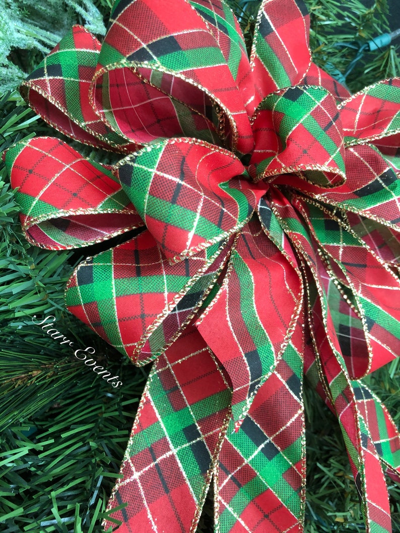Rustic Christmas Decorations Tartan Plaid Bows. Rustic Etsy