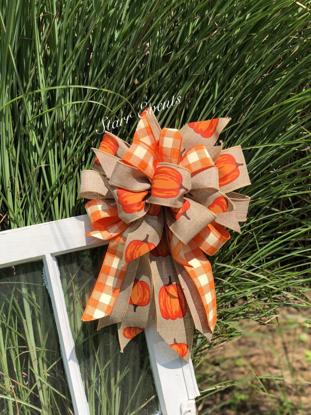 Rustic Fall Bow Fall Wreath Bow. Fall Decor. Rustic Fall Decorations. Rustic Fall Bow ...