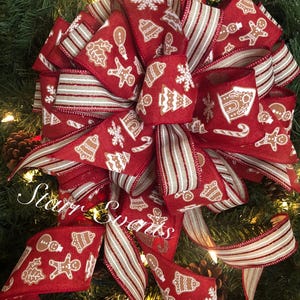Gingerbread man Christmas bows Gingerbread Christmas decorations. Gingerbread man Christmas tree topper Christmas decor Gingerbread decor