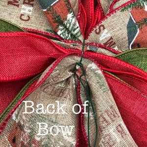 Farmhouse Bow Rustic Christmas Decor Rustic Christmas Ribbon Vintage ...