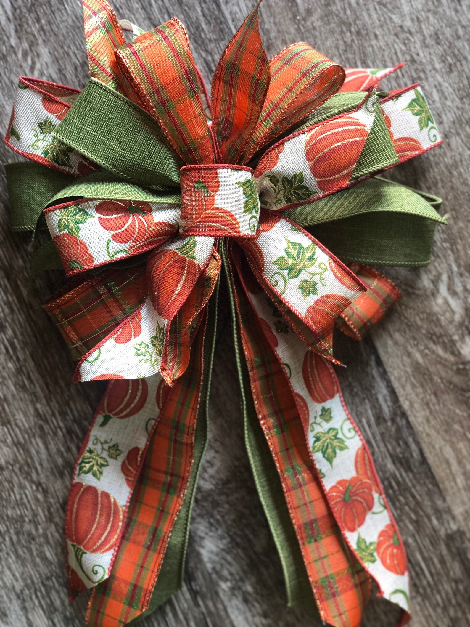 Fall Wreath Bow Bows for Wreaths Fall Bows With Pumpkins Fall Etsy