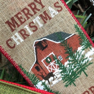 Farmhouse Bow Rustic Christmas Decor Rustic Christmas Ribbon Vintage ...