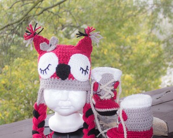 Baby Pac Winter Boots W/Sleepy Owl Hat
