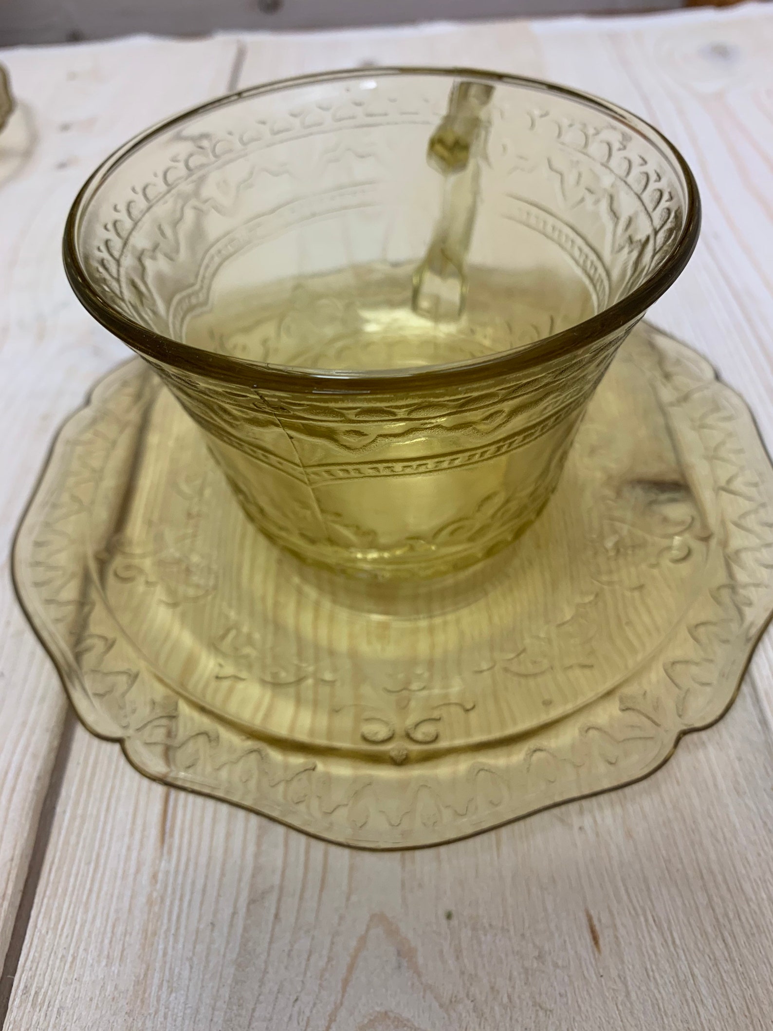 Yellow Depression Era Coffee Cups and Saucers Etsy