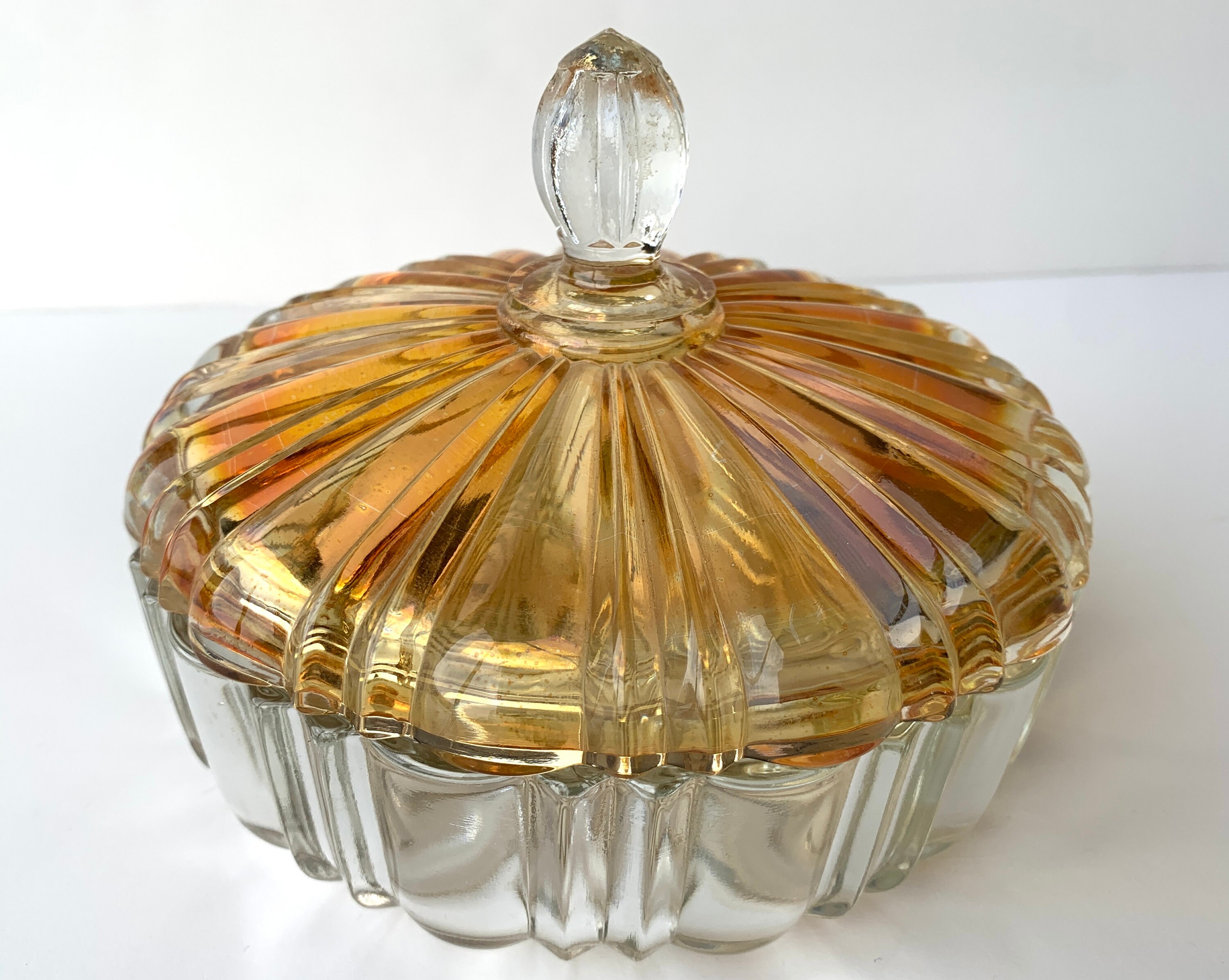 Vintage Carnival Glass Candy Dish - Etsy