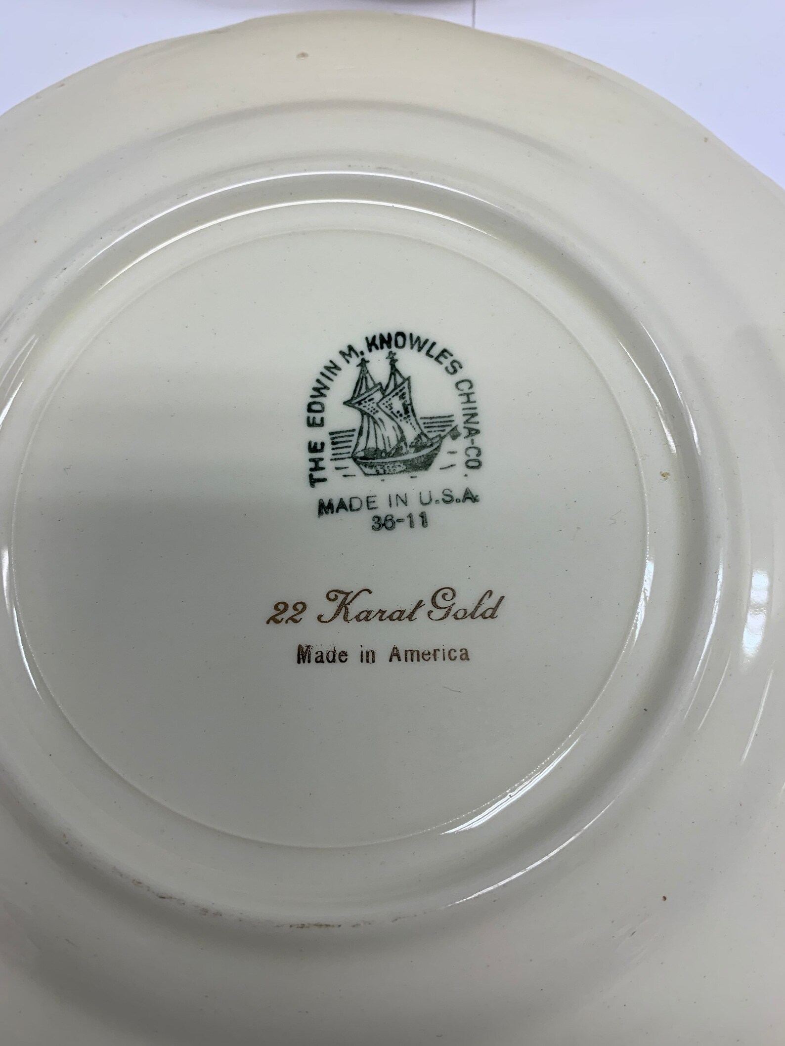 Edwin M. Knowles 22 Karat Gold Salad Plates - Etsy