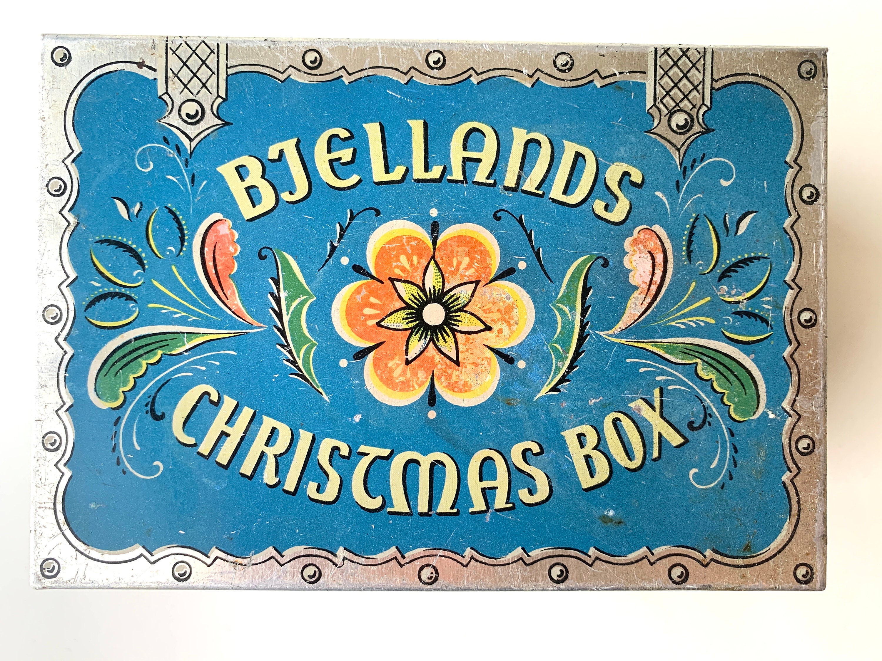 Bjellands Vintage Christmas Box Tin Norway photo