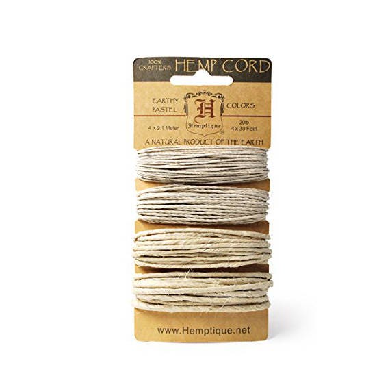 Hemptique Hemp Cord Spool 20# 205 Feet//Pkg-Dusty Olive