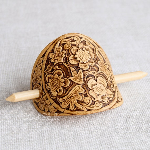 Wooden Hair Clip For Thick Hair Slide Stick Barrette Clip Etsy