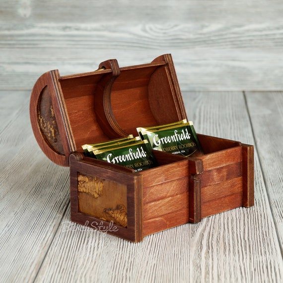 Tea Bag Storage Box With 2 Compartments Tea Drinker Gift Etsy