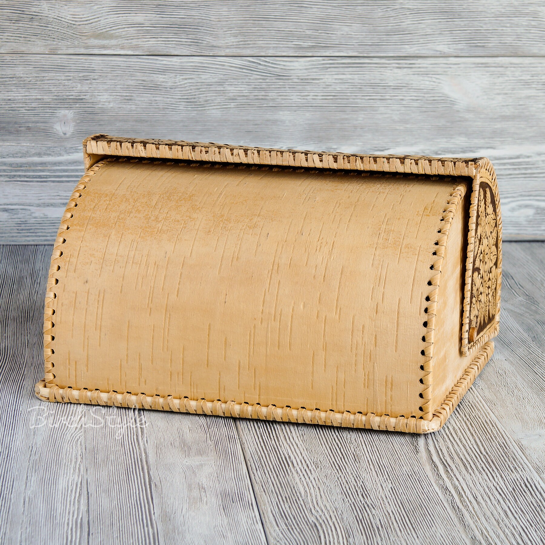 Breadbox Vintage style roll top bread box with woodland Etsy