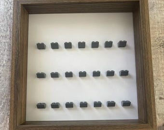Display Frame for LEGO minifigures | Custom Minifig Display Frame [New] [Walnut Colour Frame] [27cm x 27cm]