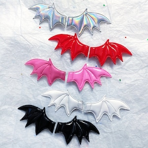 Kawaii Goth Devil Bat Wing Costume Cosplay Accessory Hair Clip Pair (Style 2)