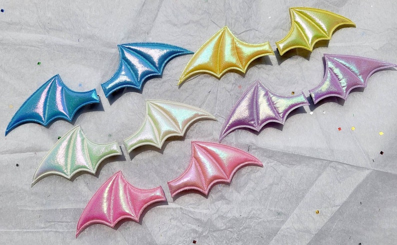 Kawaii Pastel Goth Bat Devil Wing Costume Cosplay Accessory Hair Clip Pair Style 1 image 1