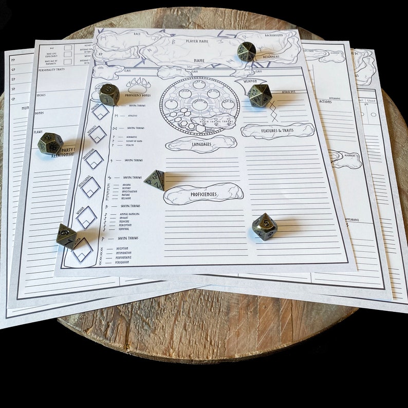 Runes Character Sheet Set D&D 5e - Etsy